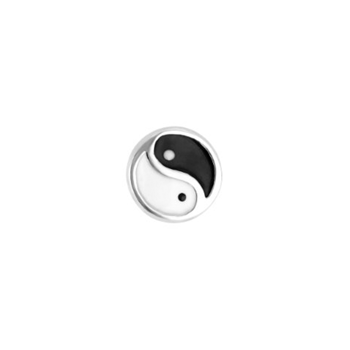 Nordahl's Ørestik yin yang i rhodineret sølv 
